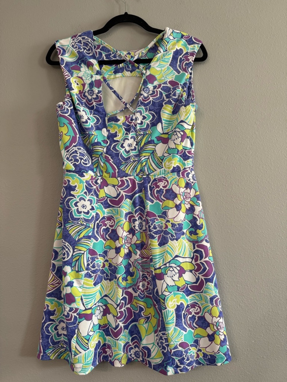 Title Nine Steadfast Diamalete Floral A-Line Sundress Nylon Granola Stretch S - Picture 2 of 7